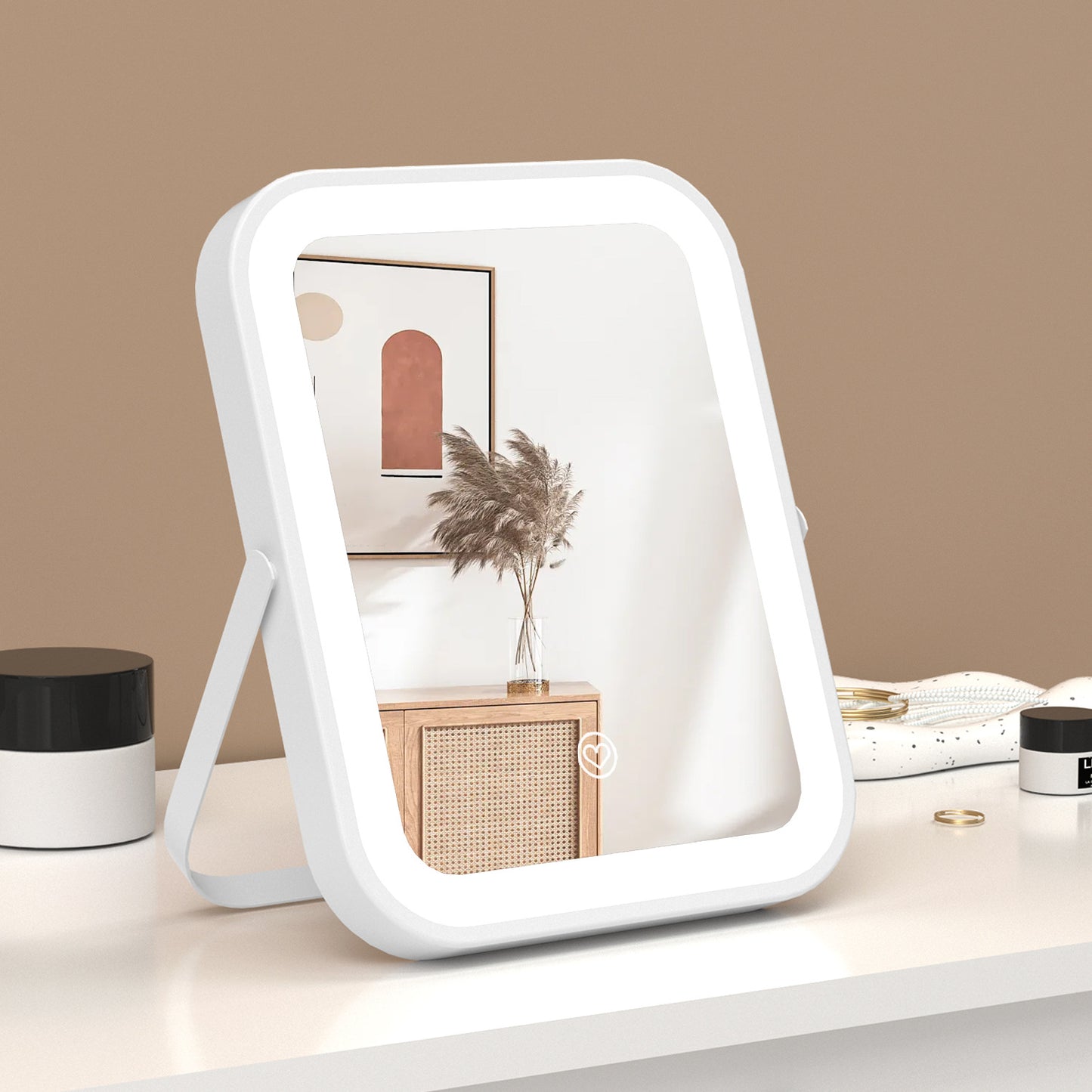 Portable LED Lighted Makeup Mirror Small And Bright