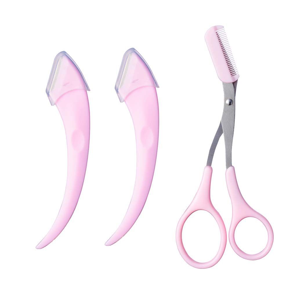 Eyebrow Razor And Scissors Grooming Tool Set
