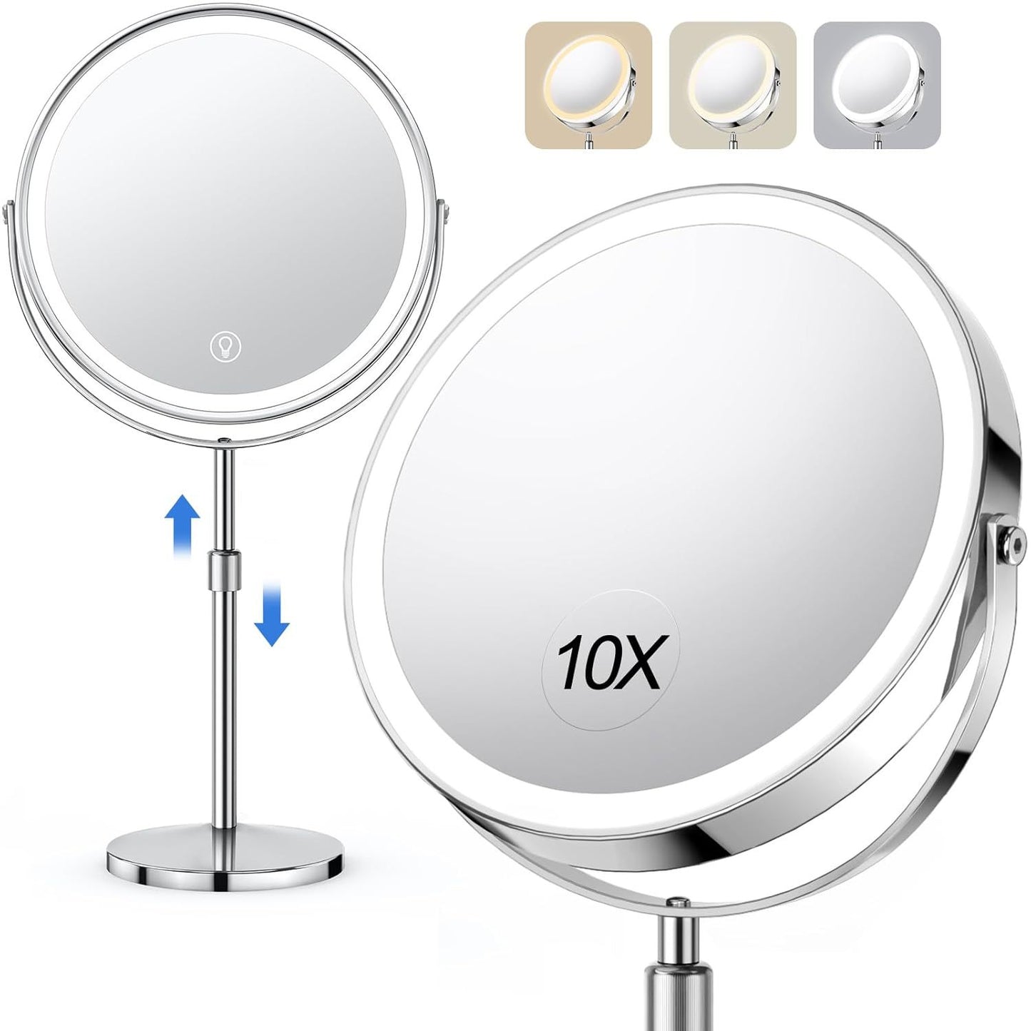 Adjustable Double-Sided Makeup Mirror For Vanity