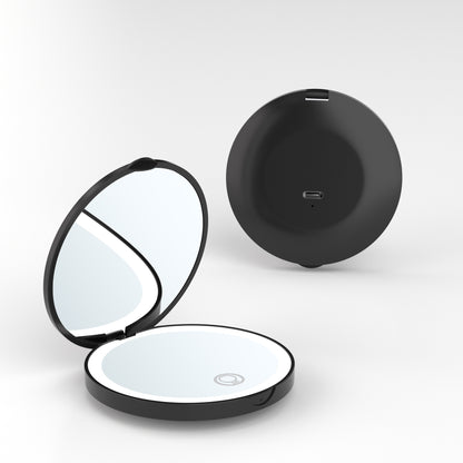 Folding Handheld LED Makeup Mirror With Light